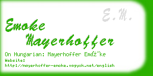emoke mayerhoffer business card